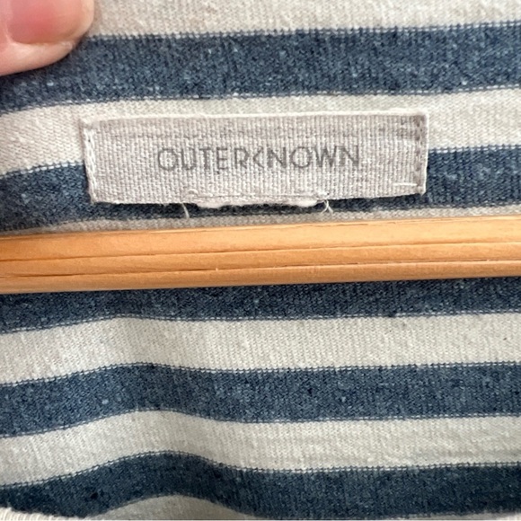 OUTERKNOWN New Denim Project Boatneck Blue Nautical Striped Dress Small Cotton - Picture 3 of 5